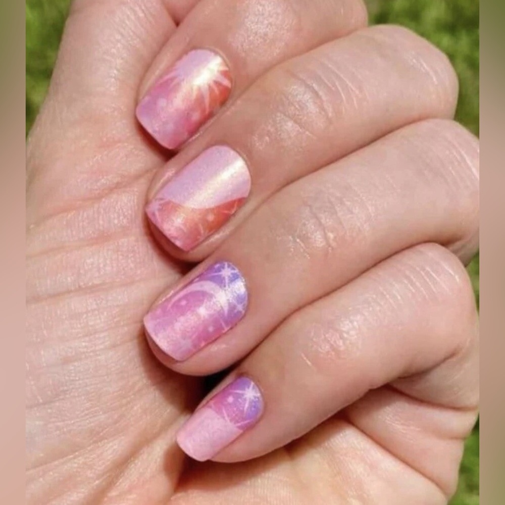 Color Street Pink and Purple Nail Wraps